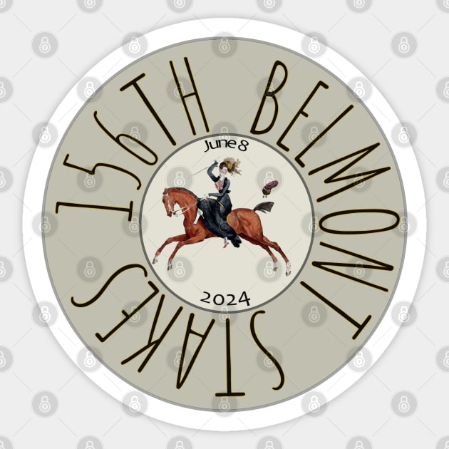 156th Belmont Stakes horse racing design Sticker by Ginny Luttrell